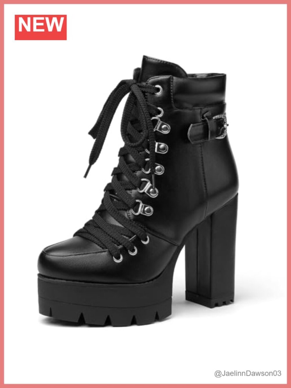 Sexy Platform Ankle Booties Lace Up Side Zipper Chunky High Heel Boots